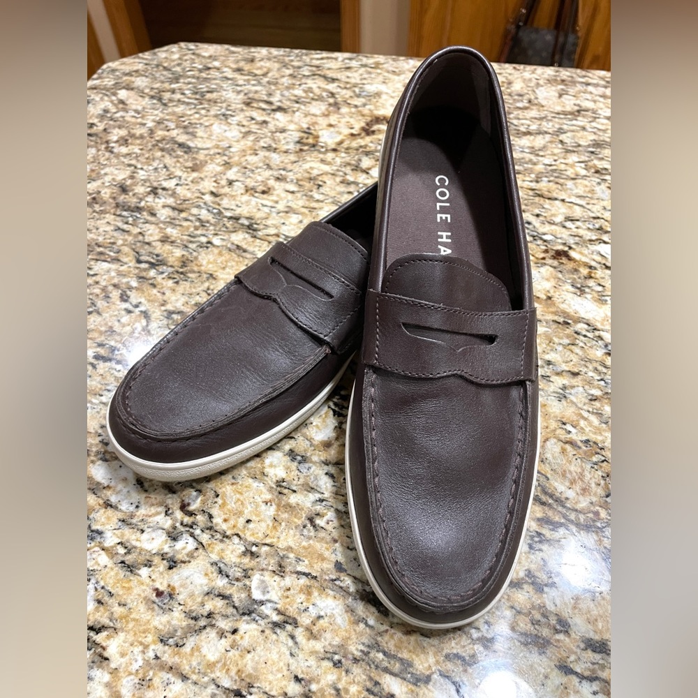 COLE HAAN Hyannis Men's Brown Leather Penny Loafers sz 12